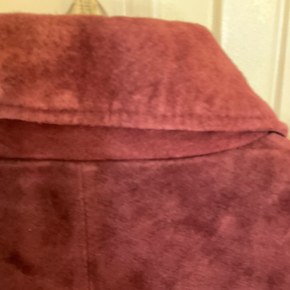 Vintage Atelier by B. Thomas wine burgundy suede leather blazer jacket Sz Small - Picture 5 of 16
